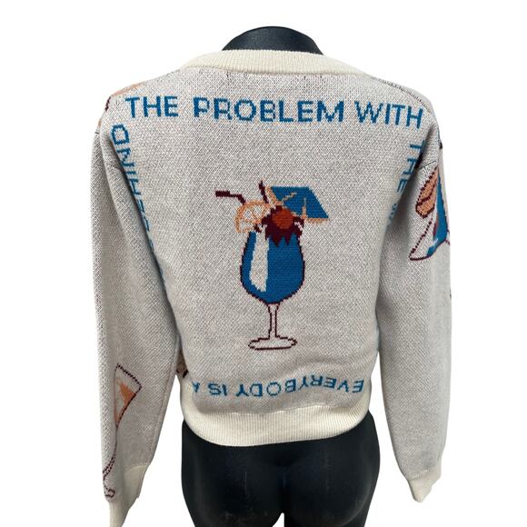 Harden Cashmere Cocktail Hour Crew Sweater in Ivory XXS - Picture 2 of 4